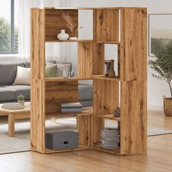 Engineered Wood Corner Bookcase 4-Tier 85x85x140cm Brown