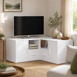 Corner Cabinet with Engineered Wood Shelving Unit