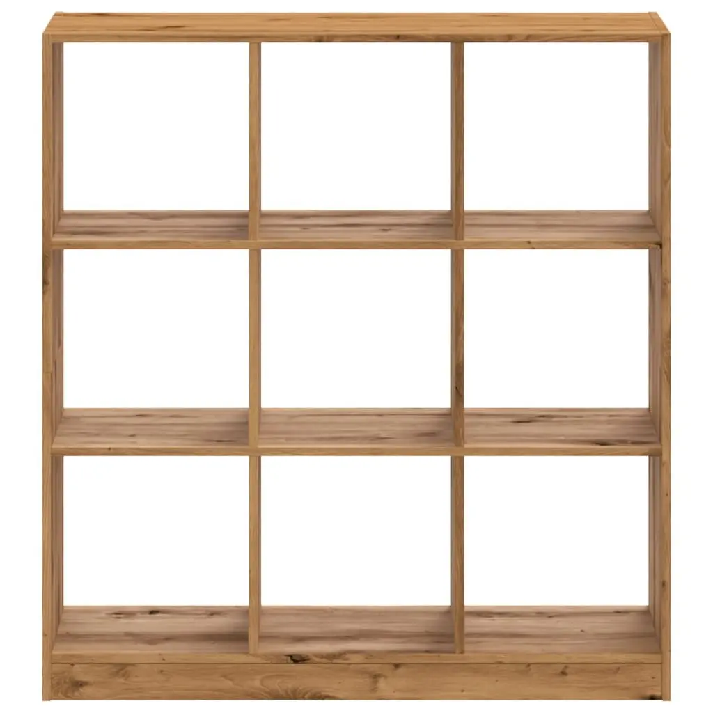 Bookcase 9 Compartment Storage Unit Compact Brown Engineered Wood