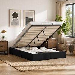 Queen Size Ottoman Storage Bed Frame with Hydraulic Lift