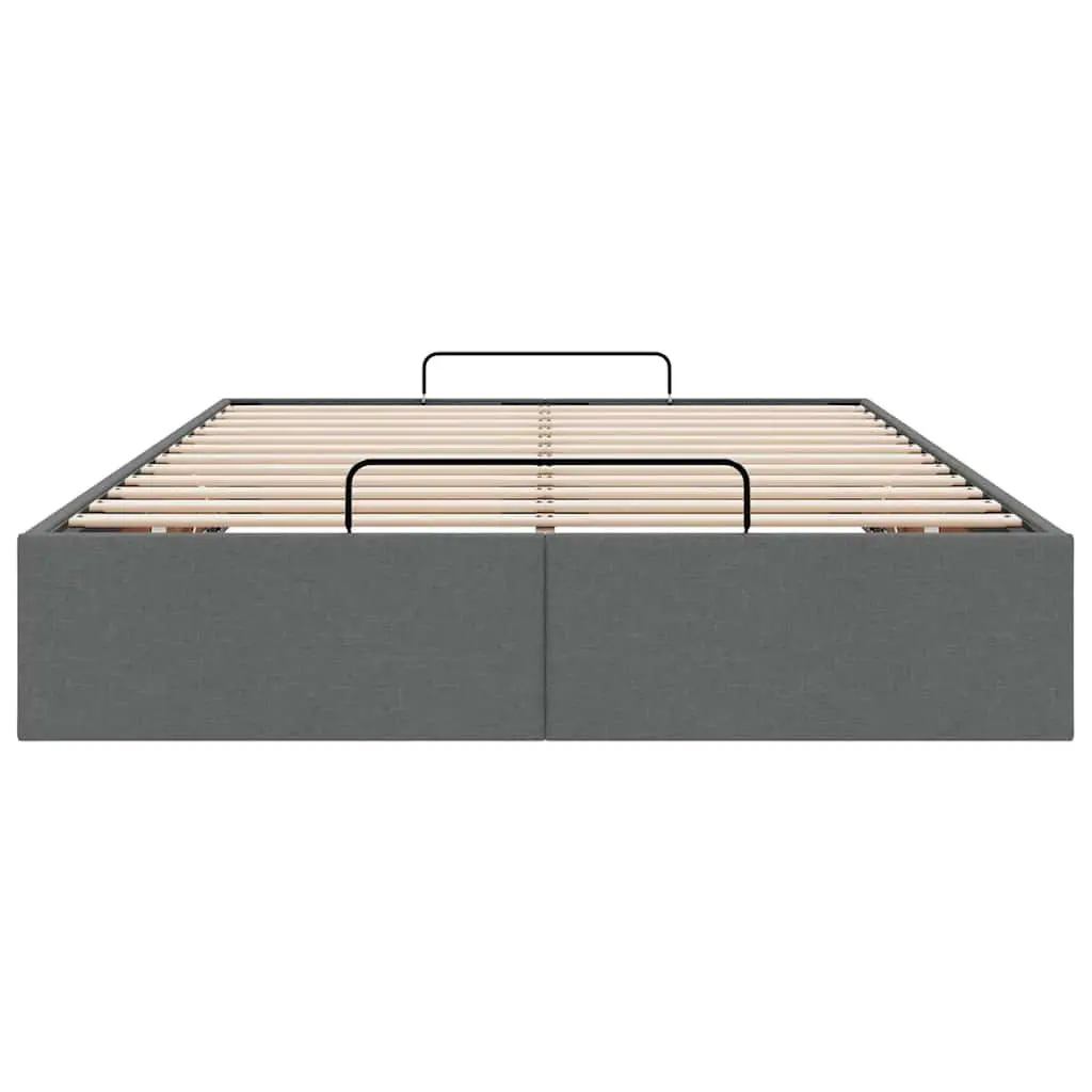 Ottoman Storage Bed Frame King Single Grey Fabric Lift Mechanism Under Bed