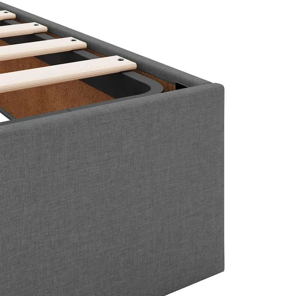 Ottoman Storage Bed Frame King Single Grey Fabric Lift Mechanism Under Bed