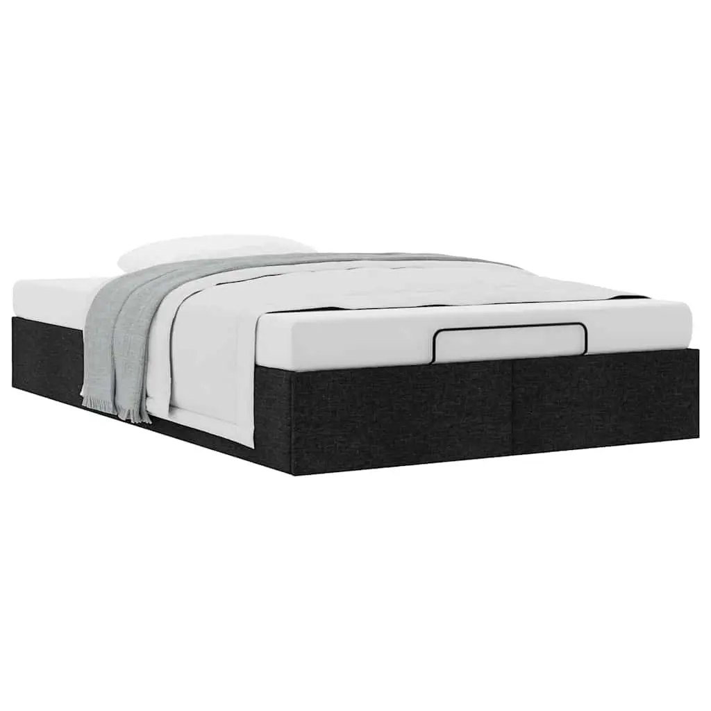 Ottoman Storage Bed Frame Hydraulic Lift King Single Black Fabric