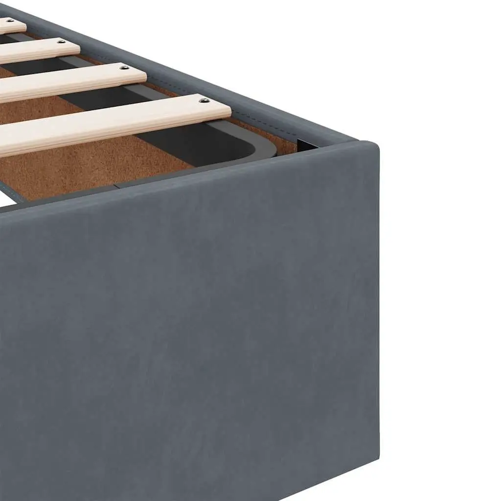 Ottoman Storage Bed Frame Double Size Dark Grey Velvet with Hydraulic Lift