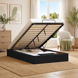 King Single Storage Bed Frame with Ottoman Lift Mechanism