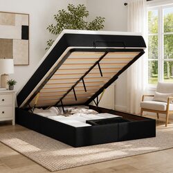Super Single Ottoman Bed with Pocket Spring Mattress
