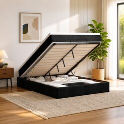 Double Ottoman Bed with Hydraulic Lift and Pocket Spring Mattress