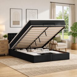 Queen Ottoman Bed with Pocket Spring Mattress Details