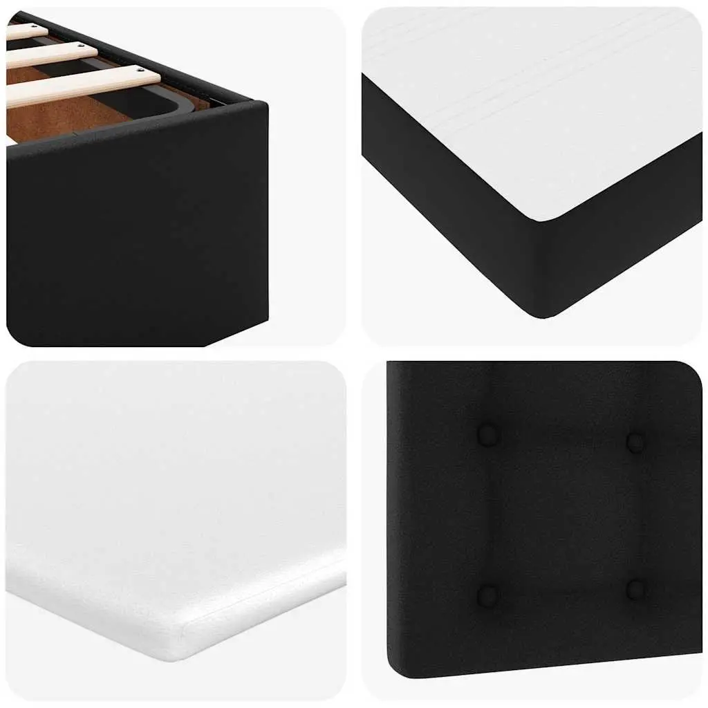 Ottoman Bed King Single Storage Lift Frame Black Faux Leather
