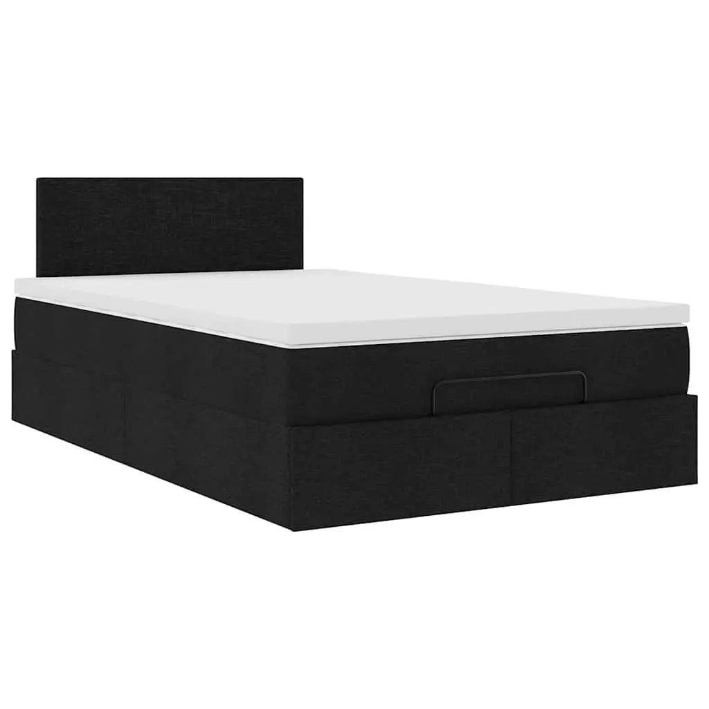 Ottoman Bed with Hydraulic Lift Storage King Single Black Fabric