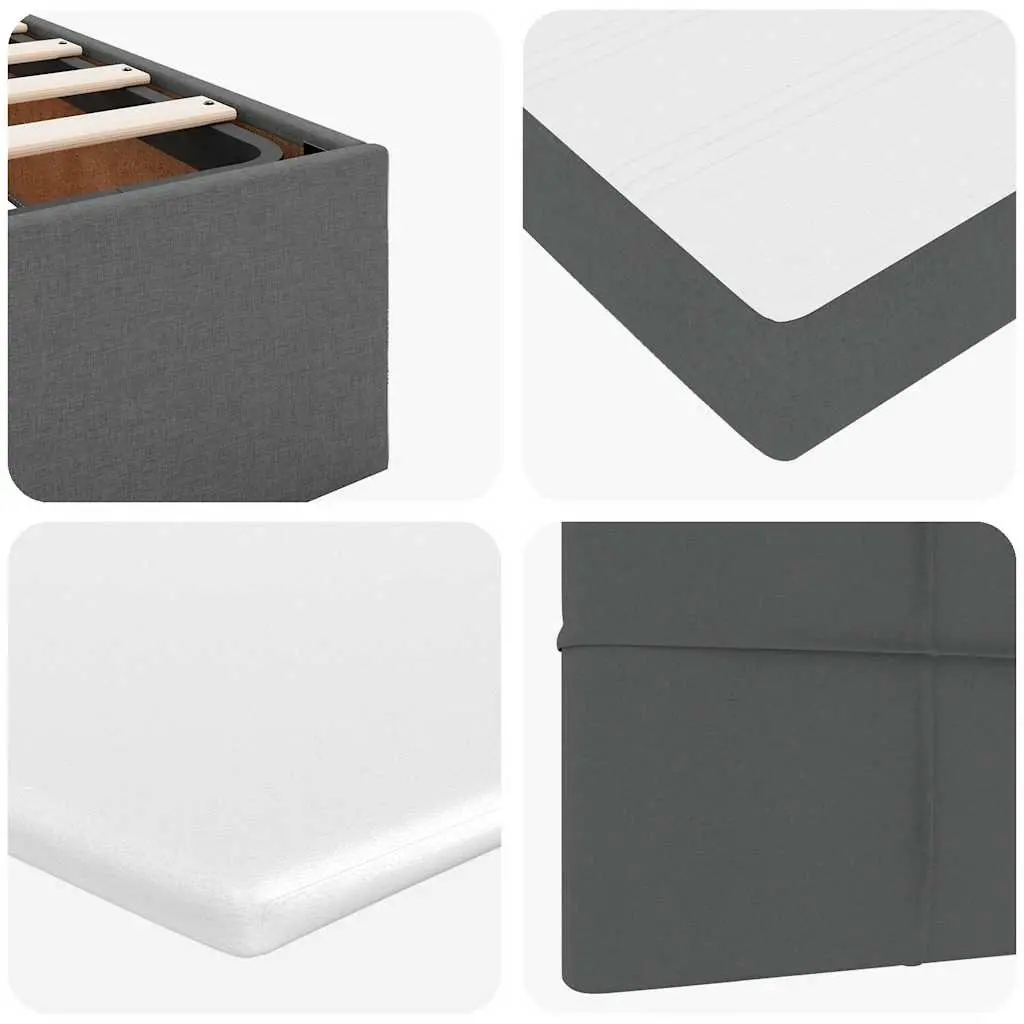 Ottoman Bed with Pocket Spring Mattress Storage Queen Size Grey Fabric