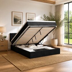 Double Ottoman Bed with Storage Lift and Pocket Spring Mattress