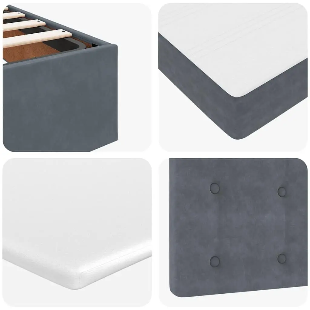 Ottoman Bed with Mattress King Single Grey Velvet Storage Lift Base Bedroom