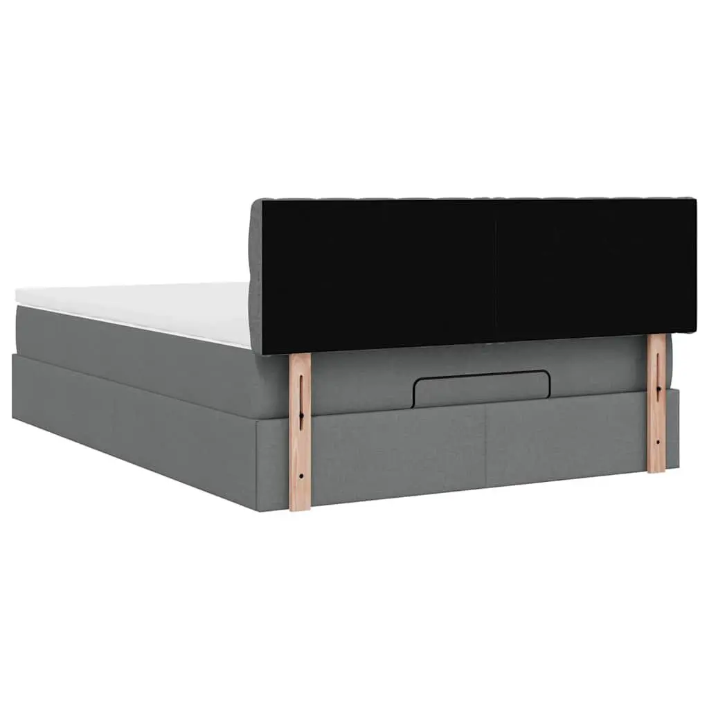 Ottoman Bed with Pocket Spring Mattress Storage Queen Size Grey