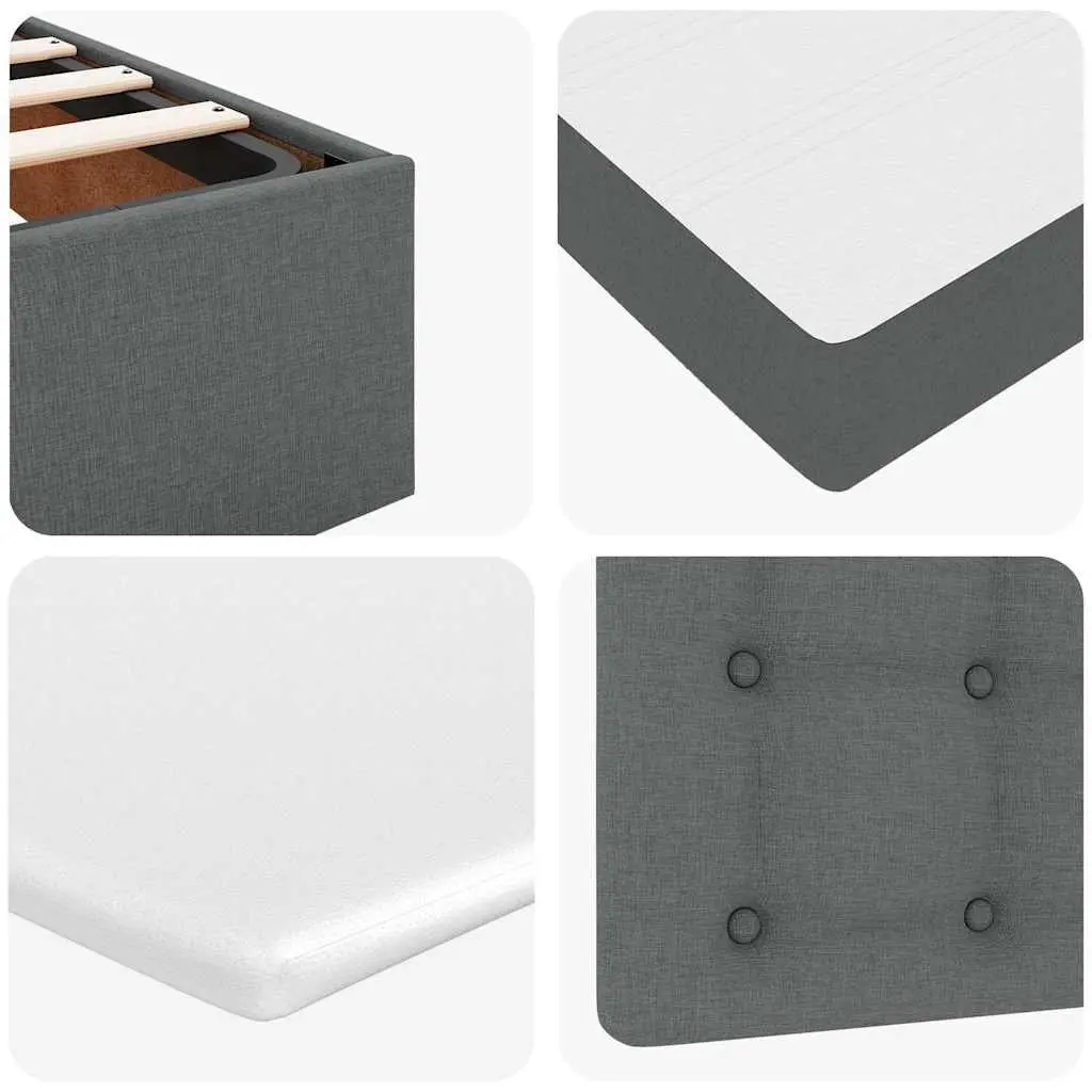 Ottoman Bed with Pocket Spring Mattress Queen Size Grey Fabric