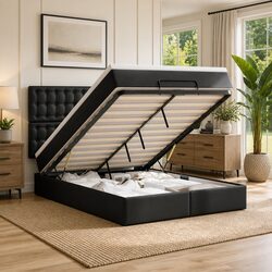 Double Ottoman Bed Frame and Pocket Spring Mattress Details