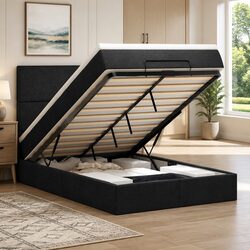 King Single Ottoman Bed Frame with Pocket Spring Mattress