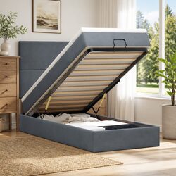 Ottoman Bed Frame with Storage Lift and Pocket Spring Mattress