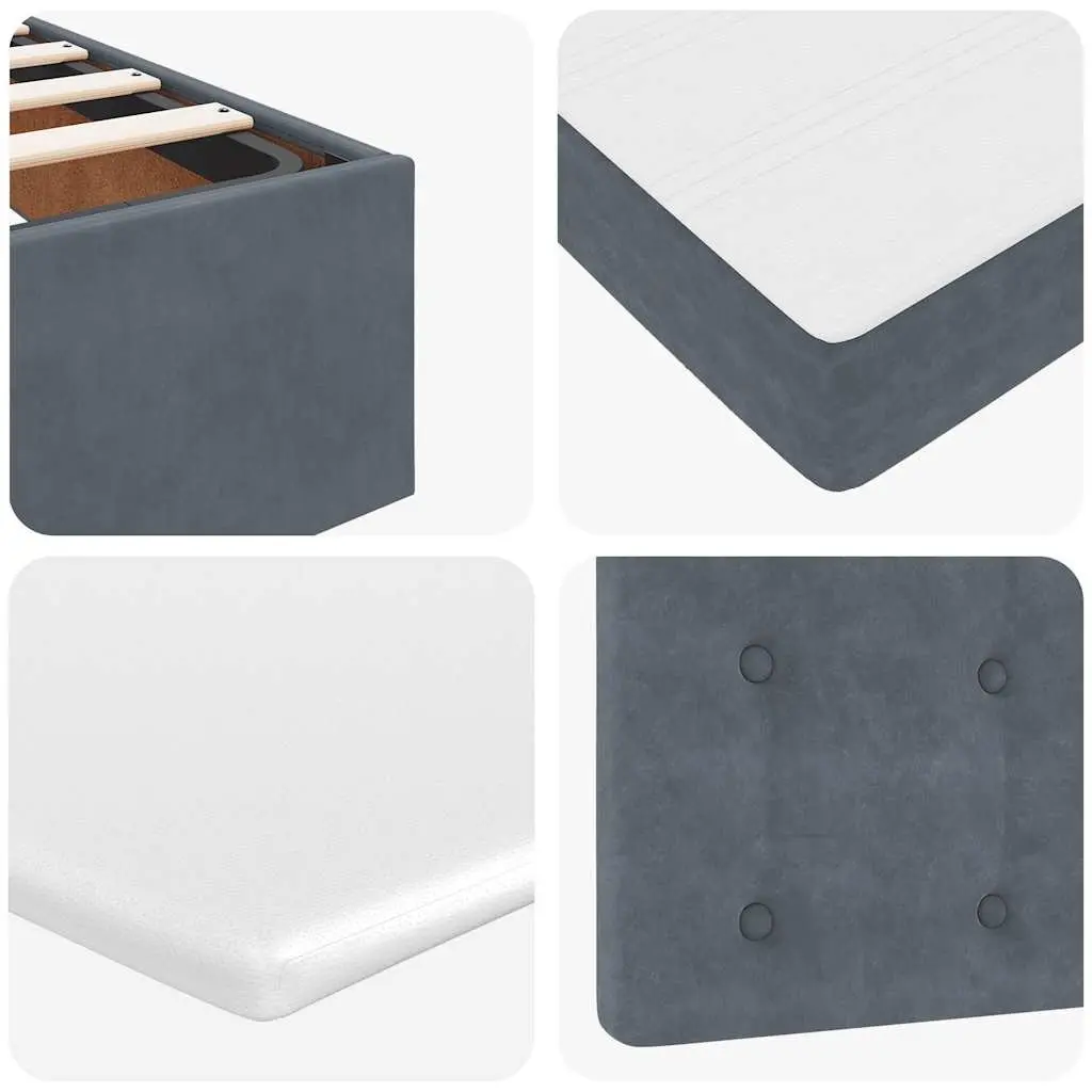 Double Ottoman Bed Grey Velvet with Hydraulic Lift Storage and Pocket Spring Mattress
