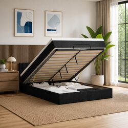 Double Ottoman Storage Bed with Pocket Spring Mattress