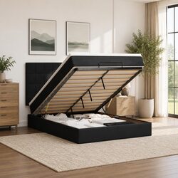Double Ottoman Bed Featuring Pocket Spring Mattresses and Storage