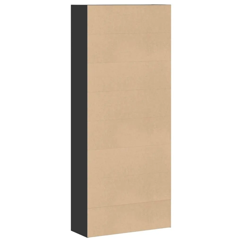 Book Cabinet Black Engineered Wood 80x30x189cm Storage Shelf Room Divider