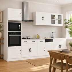 7-Piece Kitchen Cabinet Set in White with Engineered Wood
