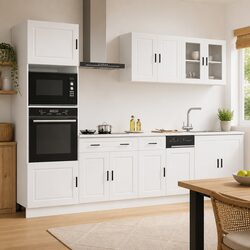 Engineered Wood 7-Piece Kitchen Cabinet Set in White