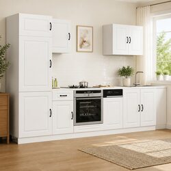 7 Piece Engineered Wood Kitchen Cabinet Set in White