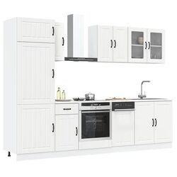 Kitchen Cabinet Set 8 Piece White Storage Furniture Engineered Wood Cupboards