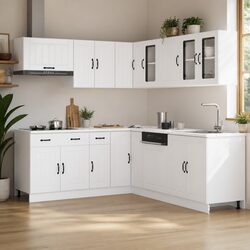 11 Piece White Kitchen Cabinet Set – Engineered Wood
