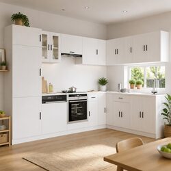 Engineered Wood Kitchen Cabinet Set 14 Pieces White