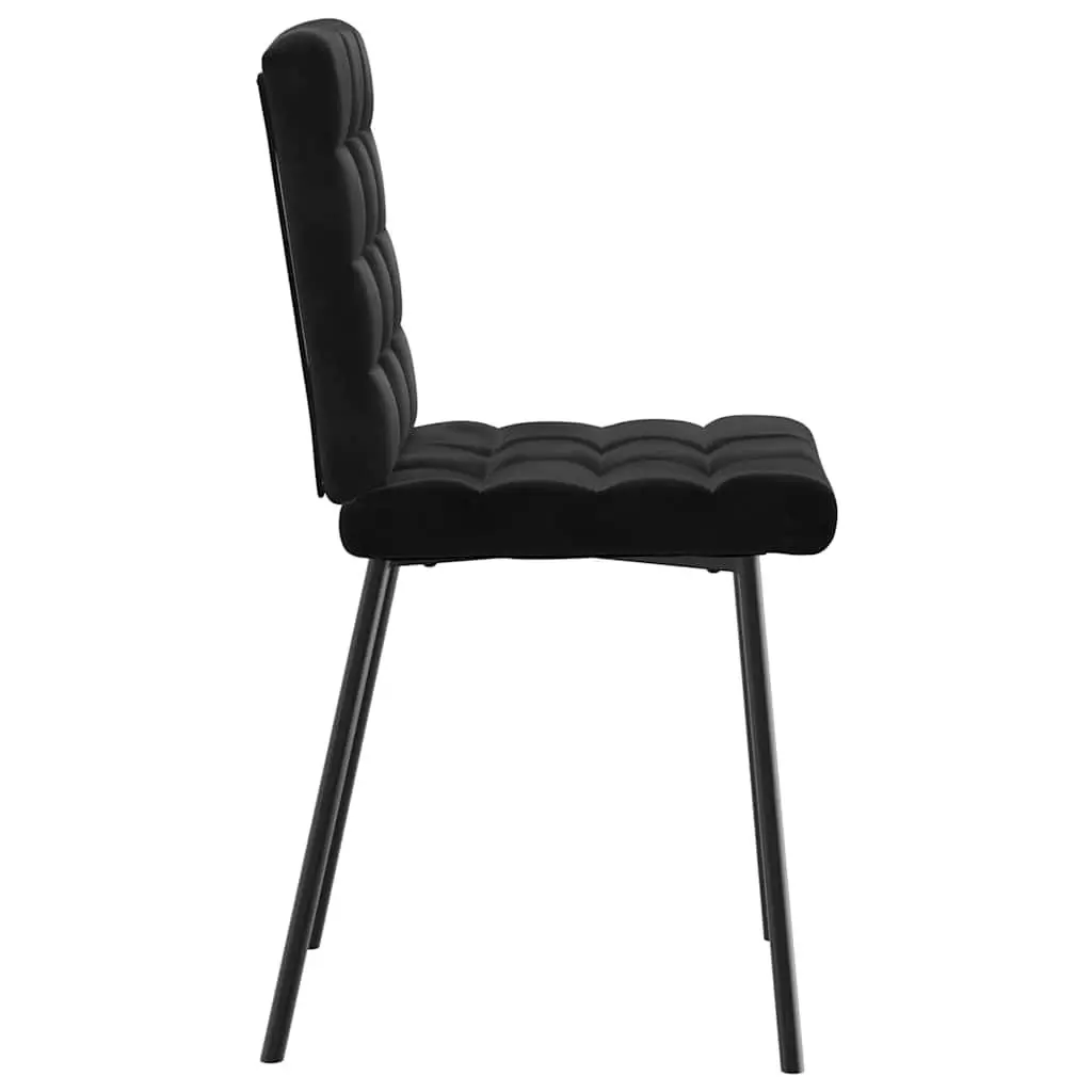 Dining Chairs 4 pcs Black Velvet Kitchen Room Seating Furniture Set Modern
