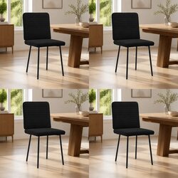 4-Piece Black Velvet Dining Chair Set with Sturdy Frame