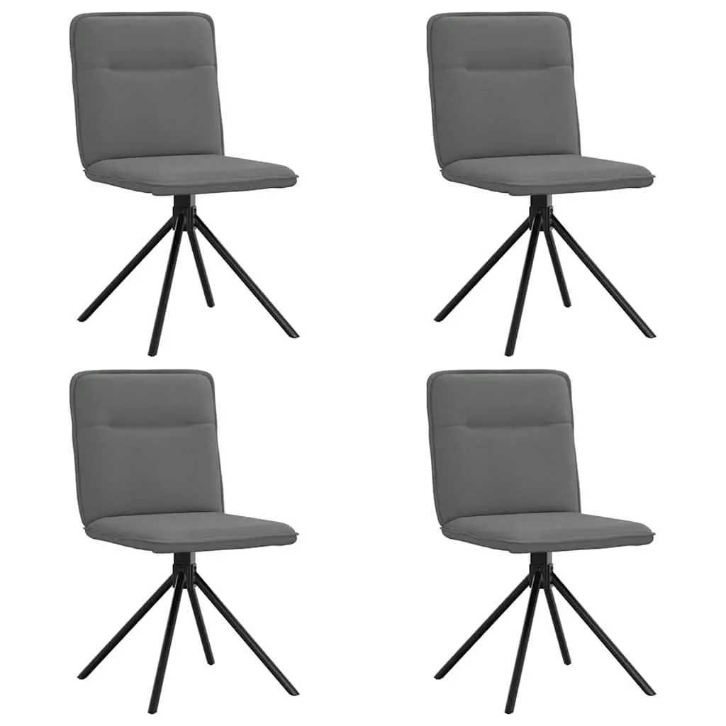 Dining Chairs 4 pcs Dark Grey Fabric Kitchen Room Seat Foam Padded Backrest