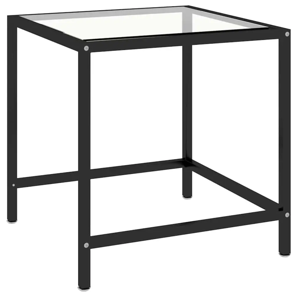 Tea Tables Nesting Set of 2 Tempered Glass Top Black Industrial Style
