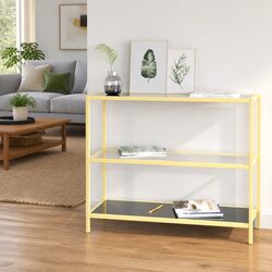 Tempered Glass Shelf Unit with Iron Frame