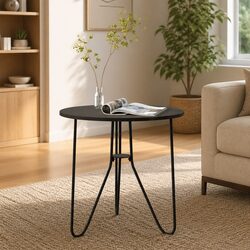 Black End Table 48 cm - Modern Design and Sturdy Build
