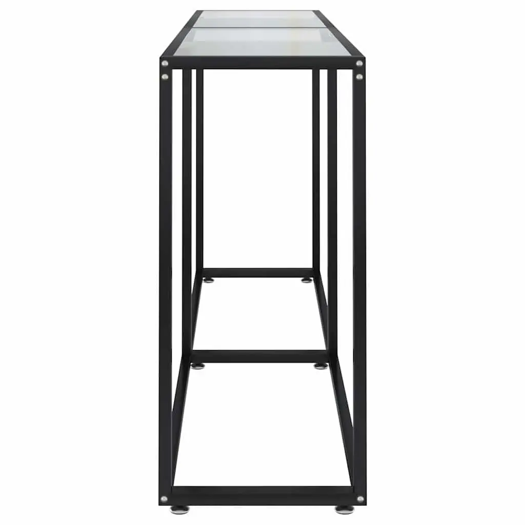 Steel Frame Console Table with Tempered Glass Top 160cm Transparent Finish