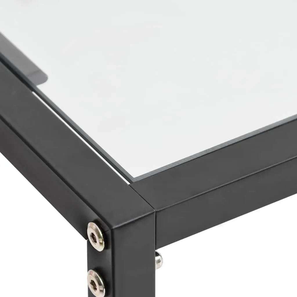 Steel Frame Console Table with Tempered Glass Top 160cm Transparent Finish