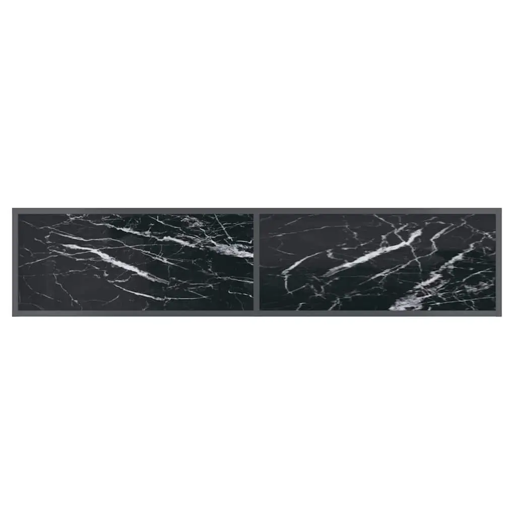 Console Table Easy to Clean 160 x 35 x 75.5 cm Black Tempered Glass
