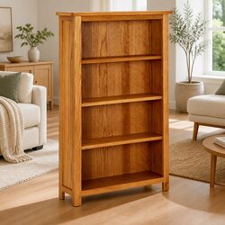 4-Tier Bookcase in Solid Oak Wood - 70x22x110 cm
