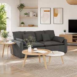 Two-Section Grey Modular Sectional Sofa with Durable Construction