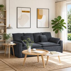 Grey Modular Sectional Sofa with Cushions for Structured Comfort