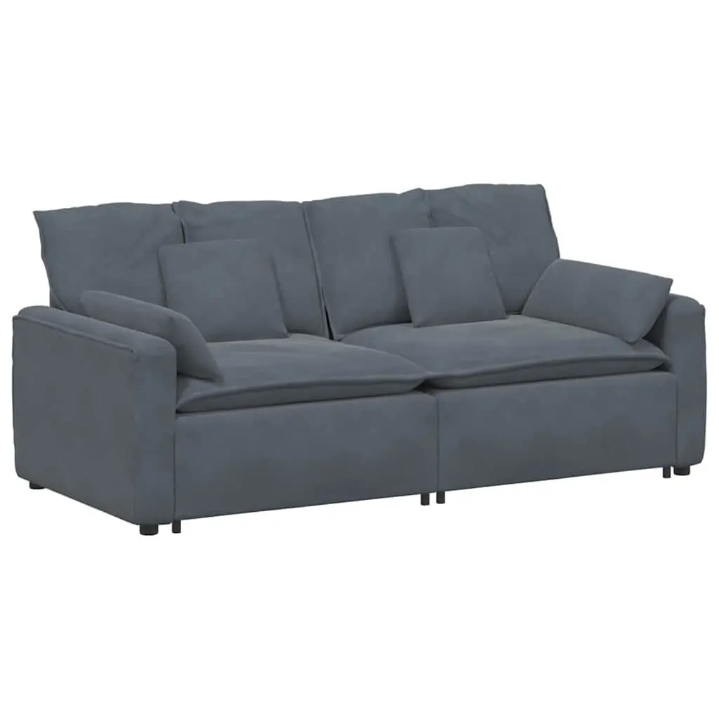 Modular Sofa with Cushions Dark Grey Reconfigurable Sectional Lounge Living Room
