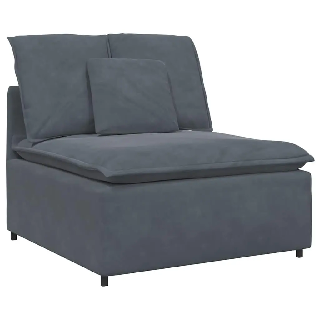 Modular Sofa Grey Velvet Cushions Five Sections Flexible Arrangement Living Room