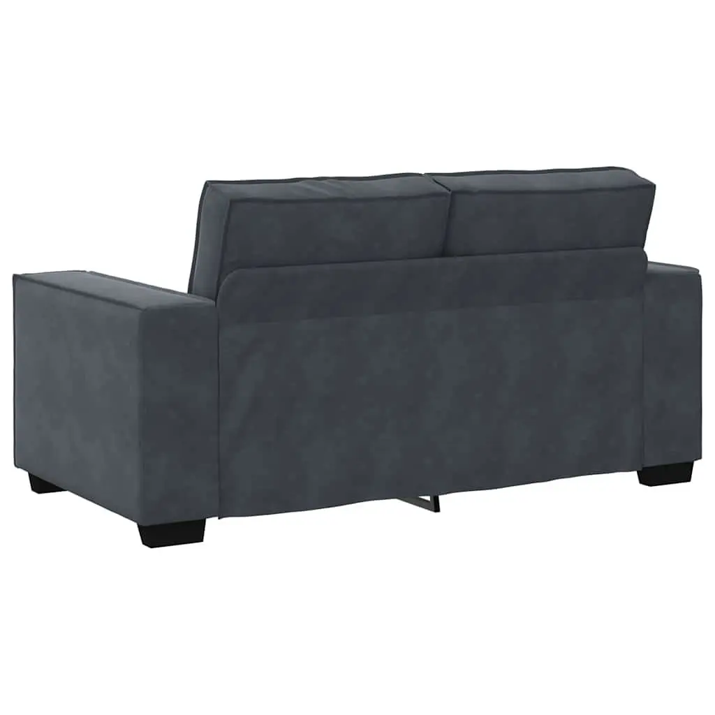 2 Piece Sofa Set Grey Velvet Lounge Suite Living Room Furniture Armrests