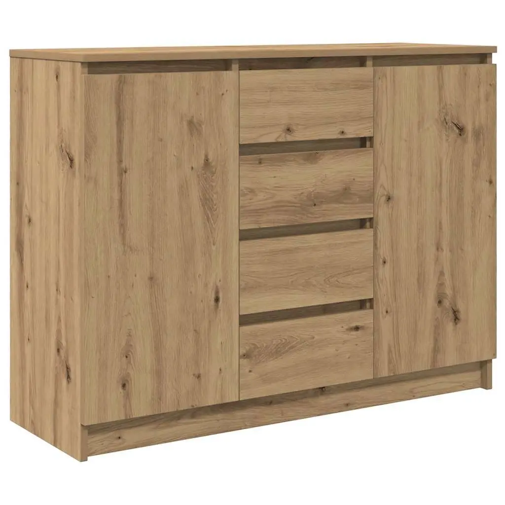 Sideboard Storage Cabinet with Drawers and Doors Brown Engineered Wood 100.5cm