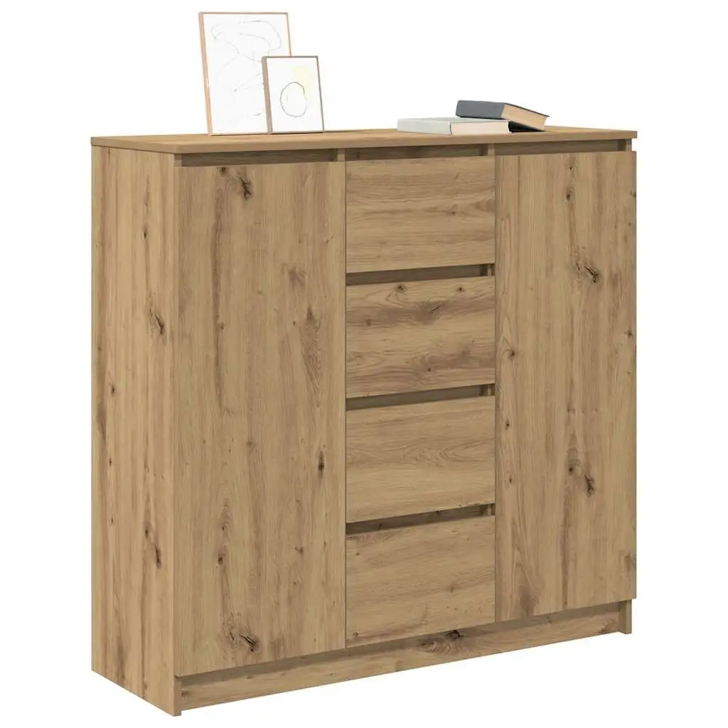 Sideboard Storage Cabinet Engineered Wood Brown Spacious Living Room