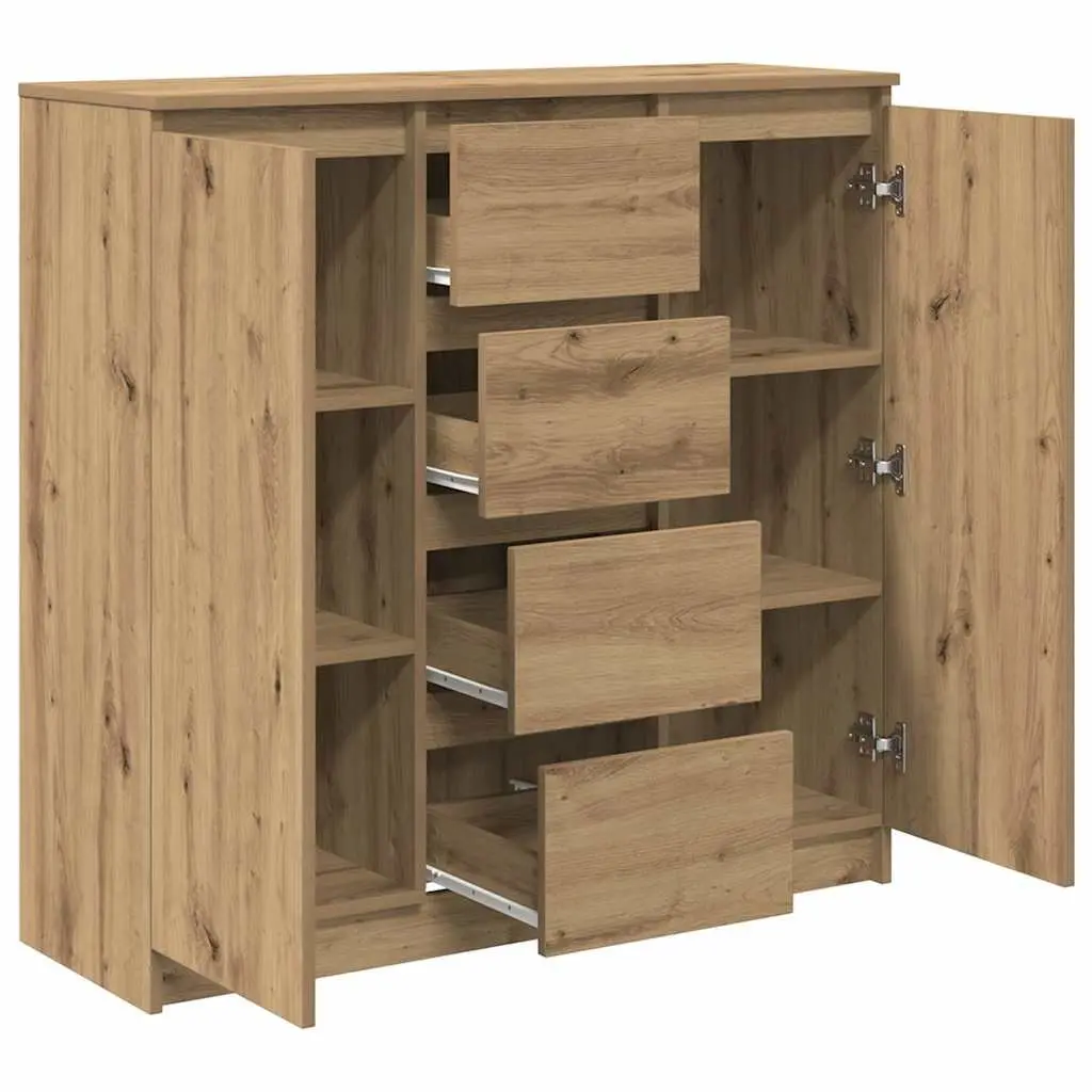 Sideboard Storage Cabinet Engineered Wood Brown Spacious Living Room